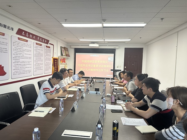 中國有研團委傳達學習習近平總書記重要講話精神和團十九大精神